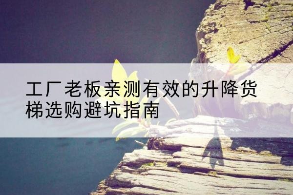 莫力达瓦升降货梯怎么选-工厂老板亲测有效的升降货梯选购避坑指南